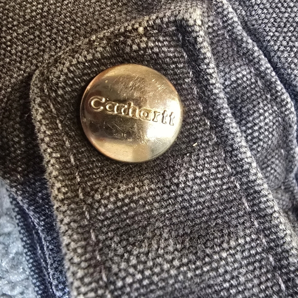 Carhartt Vintage 90's Chore Barn Jacket Fleece Lined Faded Black Grey Outdoors - Picture 9 of 13